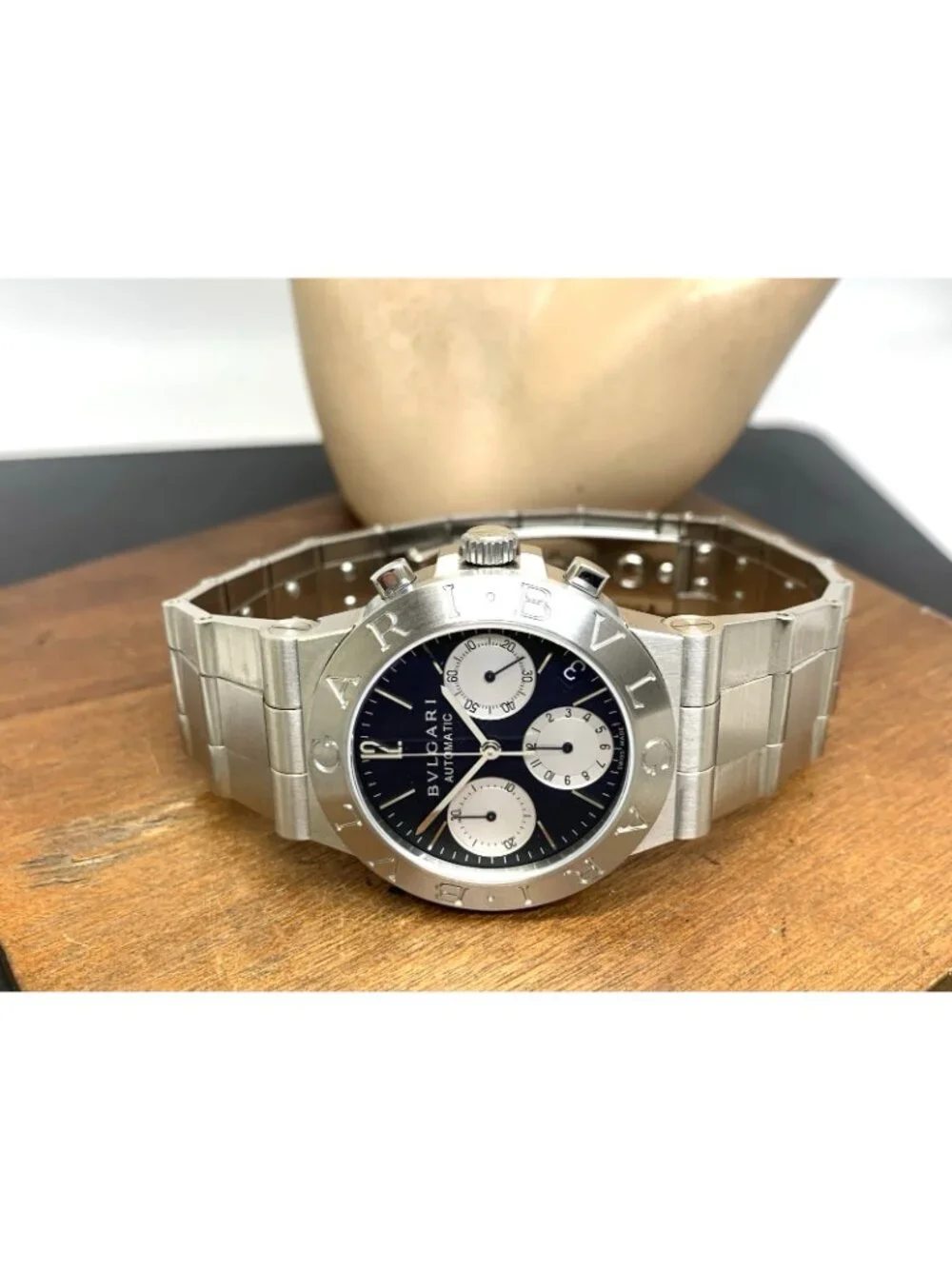 Bvlgari Men's Watch Diagono CH35S Swiss Automatic Chronograph Black Dial 35mm
